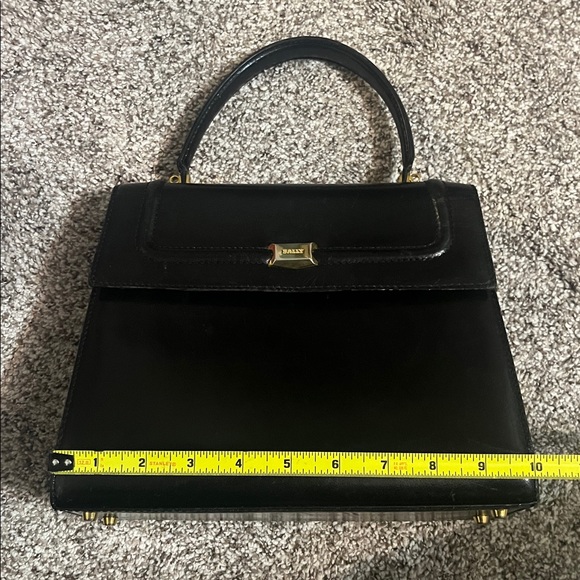 Bally Vintage Top Handle Satchel Black Leather Classic - Picture 12 of 16